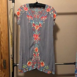 Johnny Was Cloud Grey Tunic